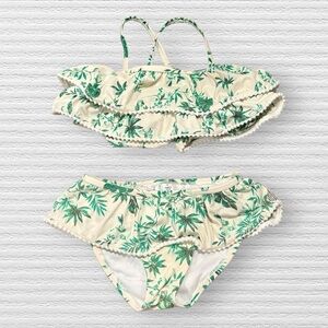 Janie & Jack PARROT PALM RUFFLE 2-PIECE SWIMSUIT